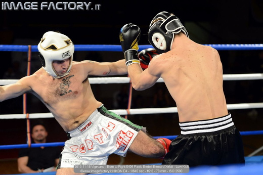 2013-11-16 Vigevano - Born to Fight 0404 Paolo Bertoli-Bernard Xelali - Low Kick